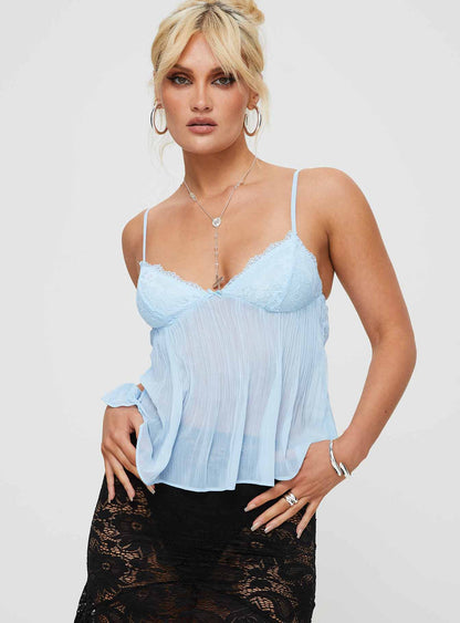 SOPHIA | Lace Pleated Top